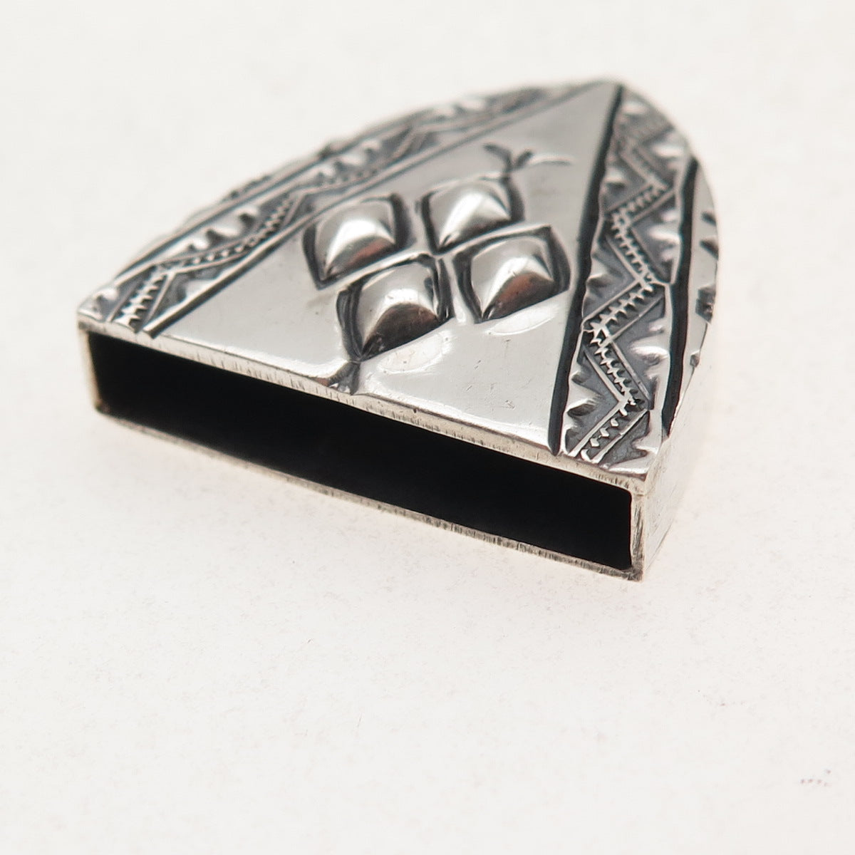 Jeremy Delgarito Navajo Old Pawn 925 Sterling Silver Vintage Tribal Belt Tip