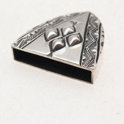 Jeremy Delgarito Navajo Old Pawn 925 Sterling Silver Vintage Tribal Belt Tip