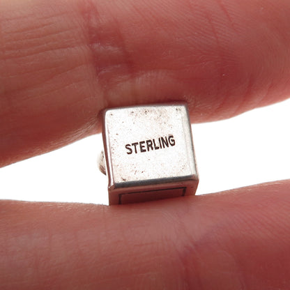 925 Sterling Silver Antique Art Deco Enamel Slot Machine 3D Charm Pendant