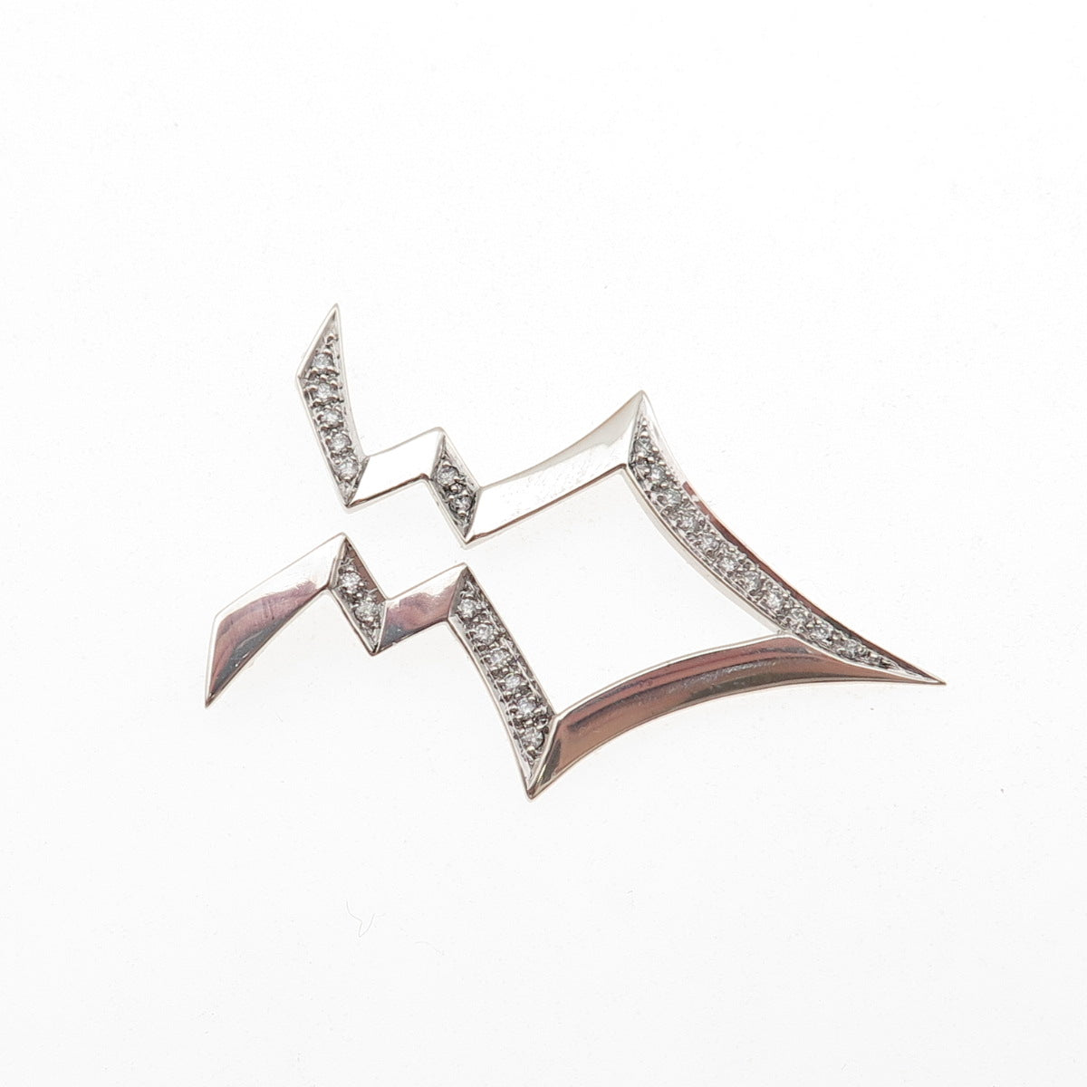 925 Sterling Silver Real Round-Cut Diamond Arrow Centerpiece Charm Pendant