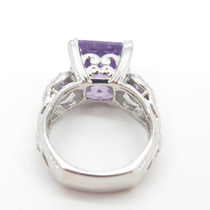 MICHAEL VALITUTTI Gems En Vogue 925 Sterling Silver Real Amethyst Ring Size 6