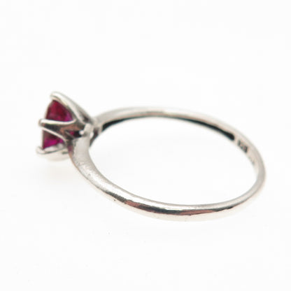 Chuck Clemency 925 Sterling Silver Vintage Real Oval-Cut Ruby Ring Size 9.5