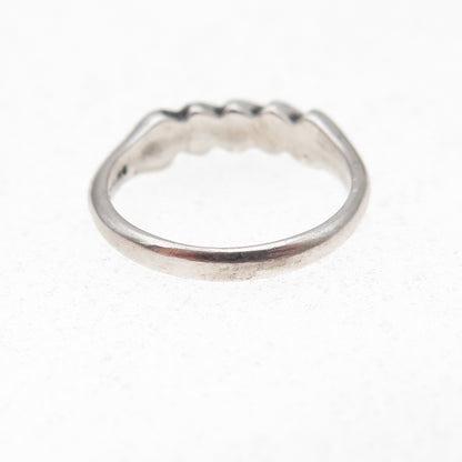 Silver Fox Old Pawn 925 Sterling Vintage Southwestern Black Onyx Ring Size 4.75