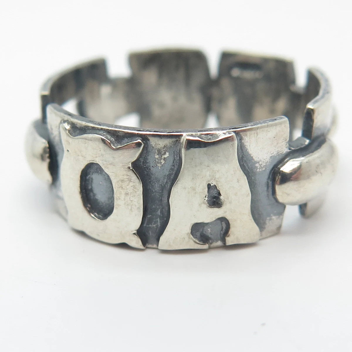 925 Sterling Silver Vintage Chain Band Ring Size 11.25