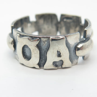 925 Sterling Silver Vintage Chain Band Ring Size 11.25