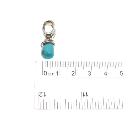HAGIT GORALI 925 Sterling Silver Vintage Real Turquoise Modernist Charm Pendant
