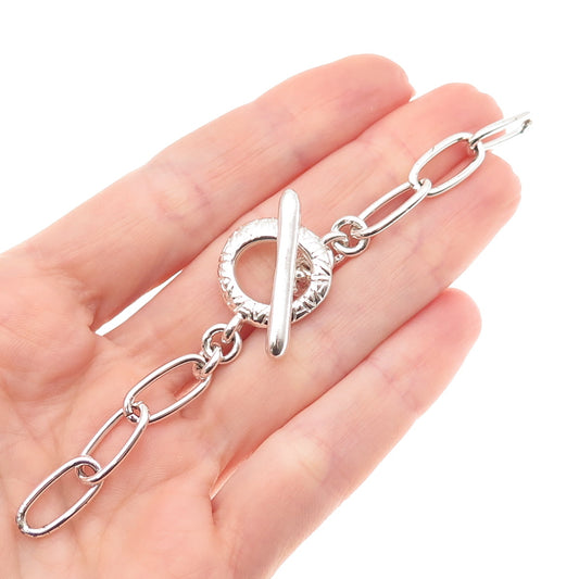 AV ARGENTO VIVO 925 Sterling Silver Vintage Necklace Toggle Clasp Extension 4.5"