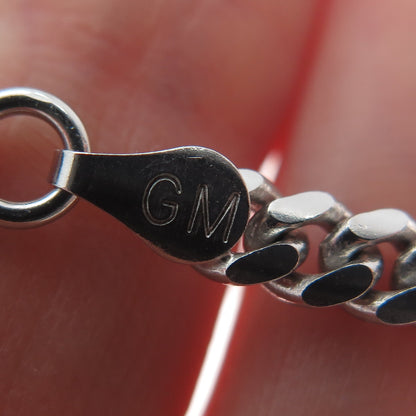 925 Sterling Silver Italy Curb Link Bracelet 7"