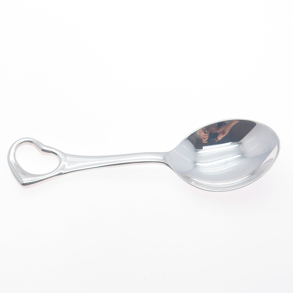 TIFFANY & CO. Elsa Peretti 925 Sterling Vintage Open Heart Baby Spoon w/ Pouch