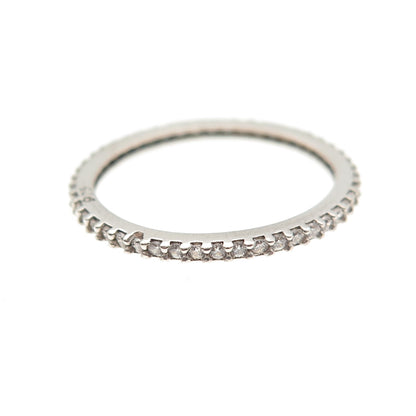 925 Sterling Silver Round-Cut C Z Eternity Stackable Band Ring Size 6.25