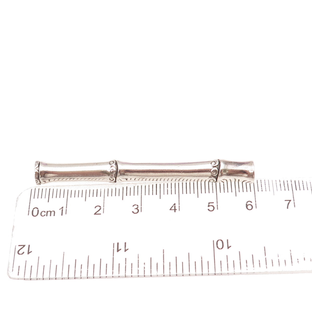 John Hardy 925 Sterling Silver Vintage Bamboo Bar Oxidized Pin Brooch