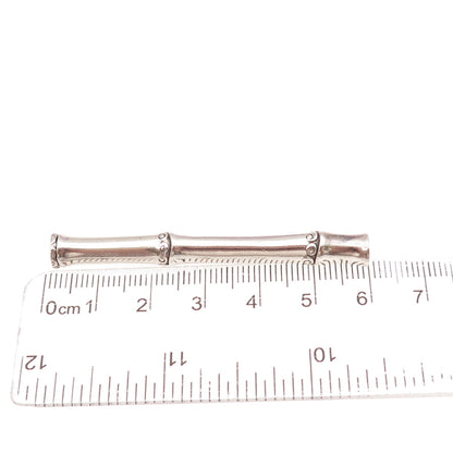 John Hardy 925 Sterling Silver Vintage Bamboo Bar Oxidized Pin Brooch