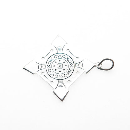 925 Sterling Silver Vintage Ethnic Cross Charm Pendant