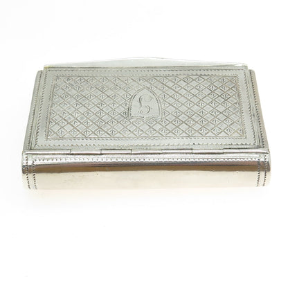 800 Silver Antique France Collectable Engraved Floral Snuff Box