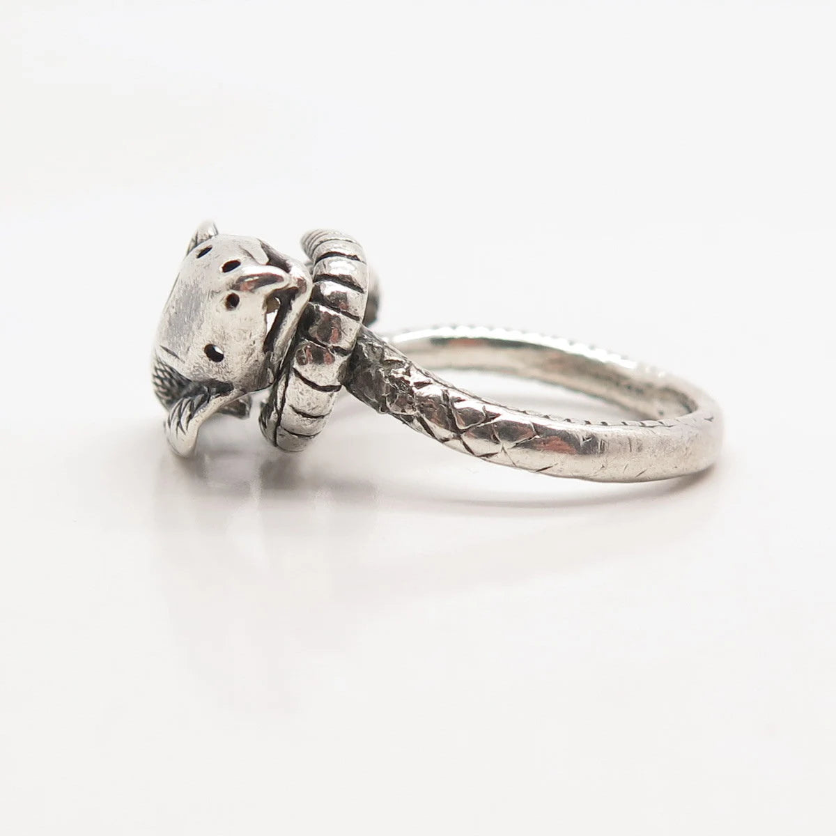 925 Sterling Silver Vintage Cobra Wrapped Ring Size 8.5