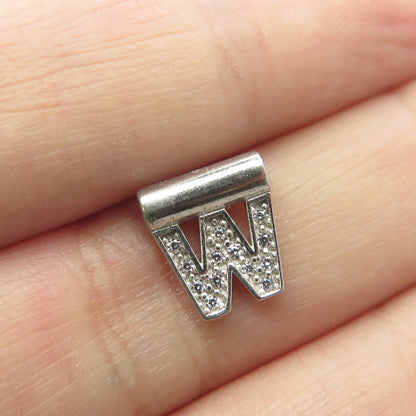 NOMINATION Italy 925 Sterling Silver C Z Letter "W" SeiMia Pendant