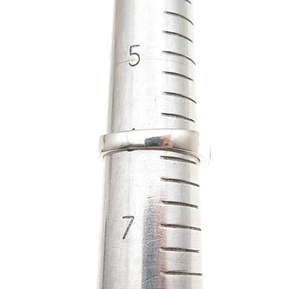 925 Sterling Silver Real Blue & White Diamond Belt Buckle Ring Size 6.25