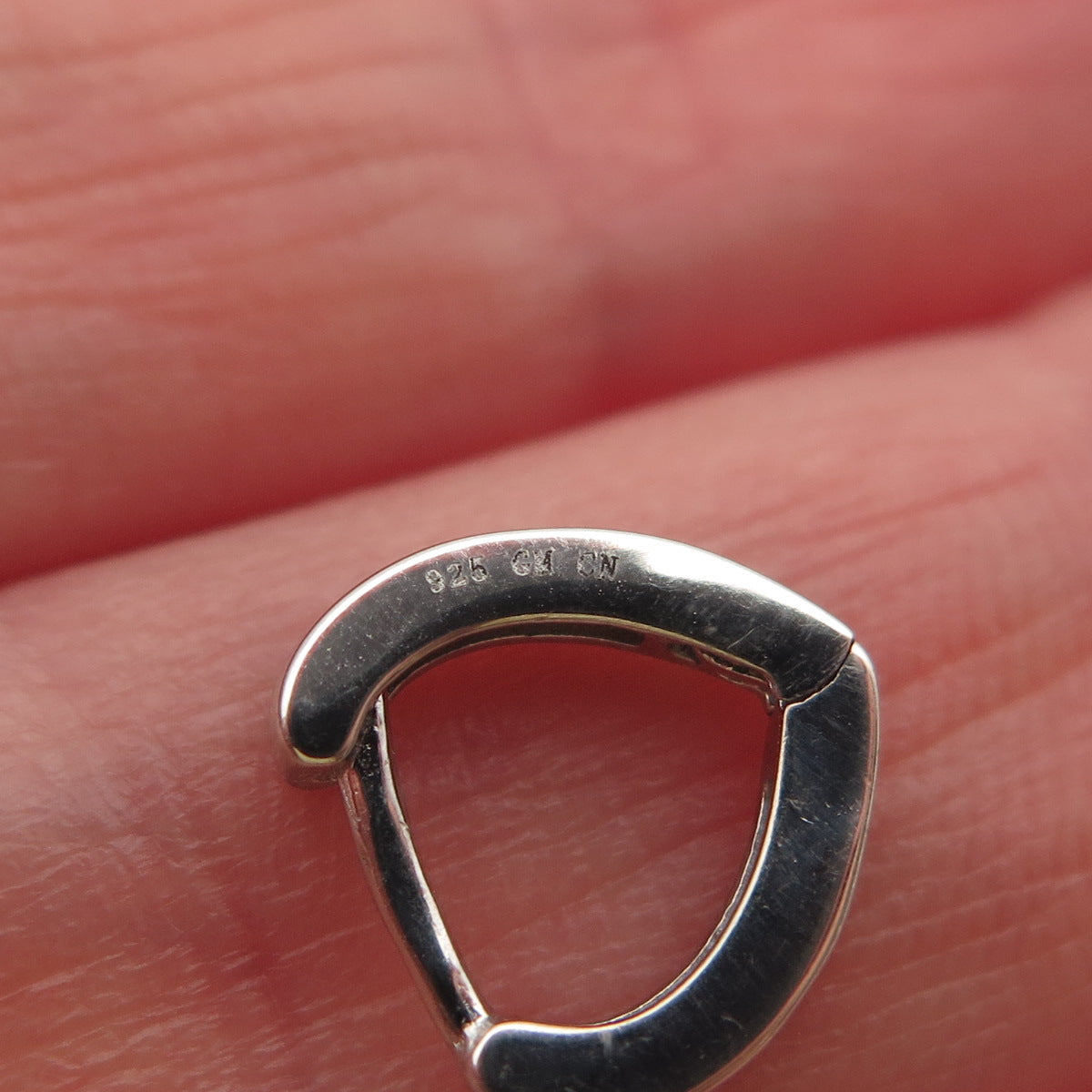 925 Sterling Silver Round-Cut C Z Heart Hoop Earrings