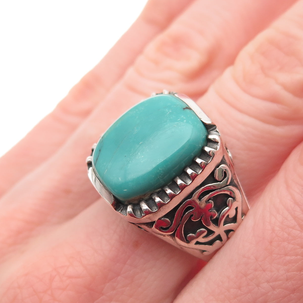 SILPADA 925 Sterling Silver Vintage Real Kingman Turquoise Ring Size 9.25