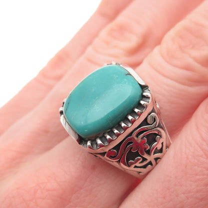 SILPADA 925 Sterling Silver Vintage Real Kingman Turquoise Ring Size 9.25