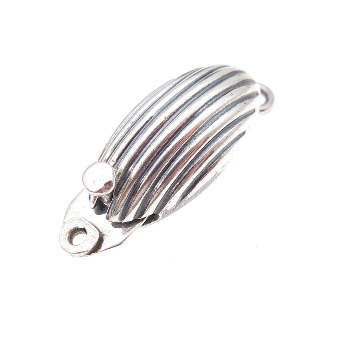 925 Sterling Silver Vintage CII Mexico Bracelet / Necklace Ribbed Box Lock Clasp