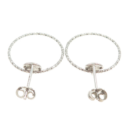 925 Sterling Silver Diamond-Cut Circle Dangling Earrings