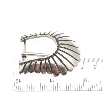 Kenneth Bill Navajo Old Pawn Sterling Silver Vintage Southwestern Belt Buckle