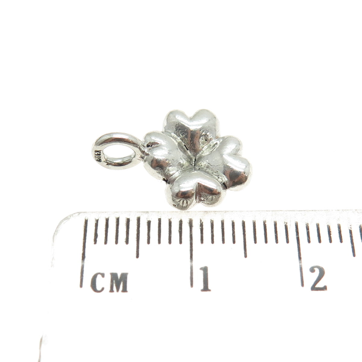 925 Sterling Silver Vintage Abstract Clover for Good Luck Pendant