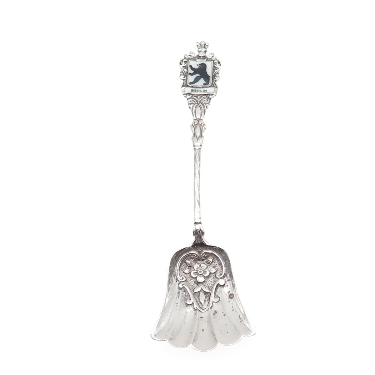 Christoph Widmann 800 Silver Antique Germany Enamel Berlin Dessert Spoon