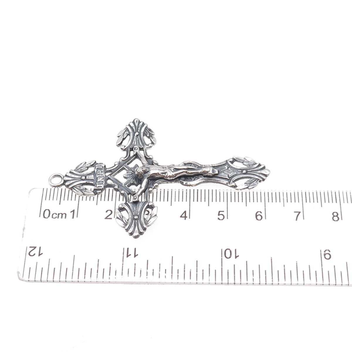 Afco 925 Sterling Silver Antique Sainte Anne de Beaupre Crucifix Cross Pendant