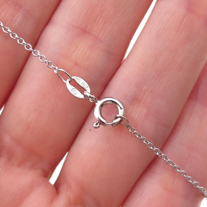925 Sterling Silver Real Diamond & Rhodolite Cable Chain Necklace 18"