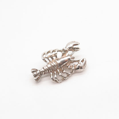 925 Sterling Silver Vintage Cancer Zodiac Sign Pin Brooch