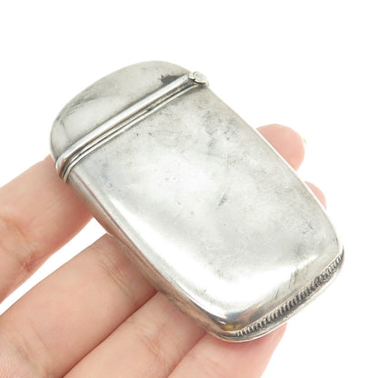 925 Sterling Silver Antique Art Deco Engraved "J. Whitfield" Match / Vesta Case