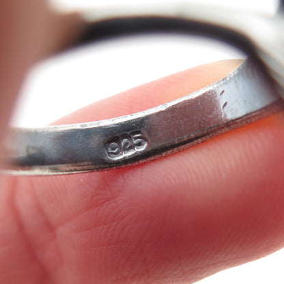 925 Sterling Silver Vintage Dolphin Couple Oxidized Ring Size 8.75