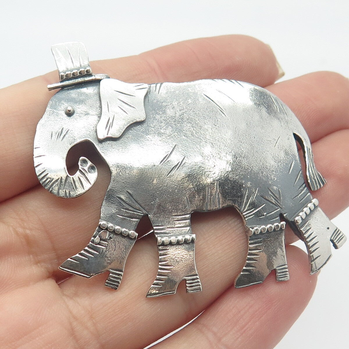 925 Sterling Silver Vintage Danielle Bali Circus Elephant Lapel Pin