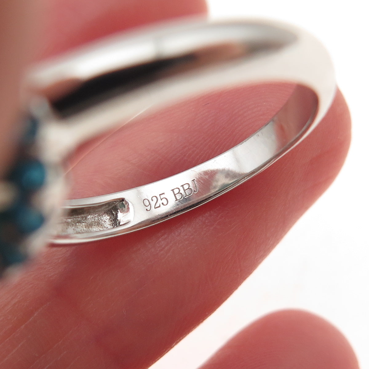 925 Sterling Silver Real Turquoise & Apatite Teardrop Ring Size 8