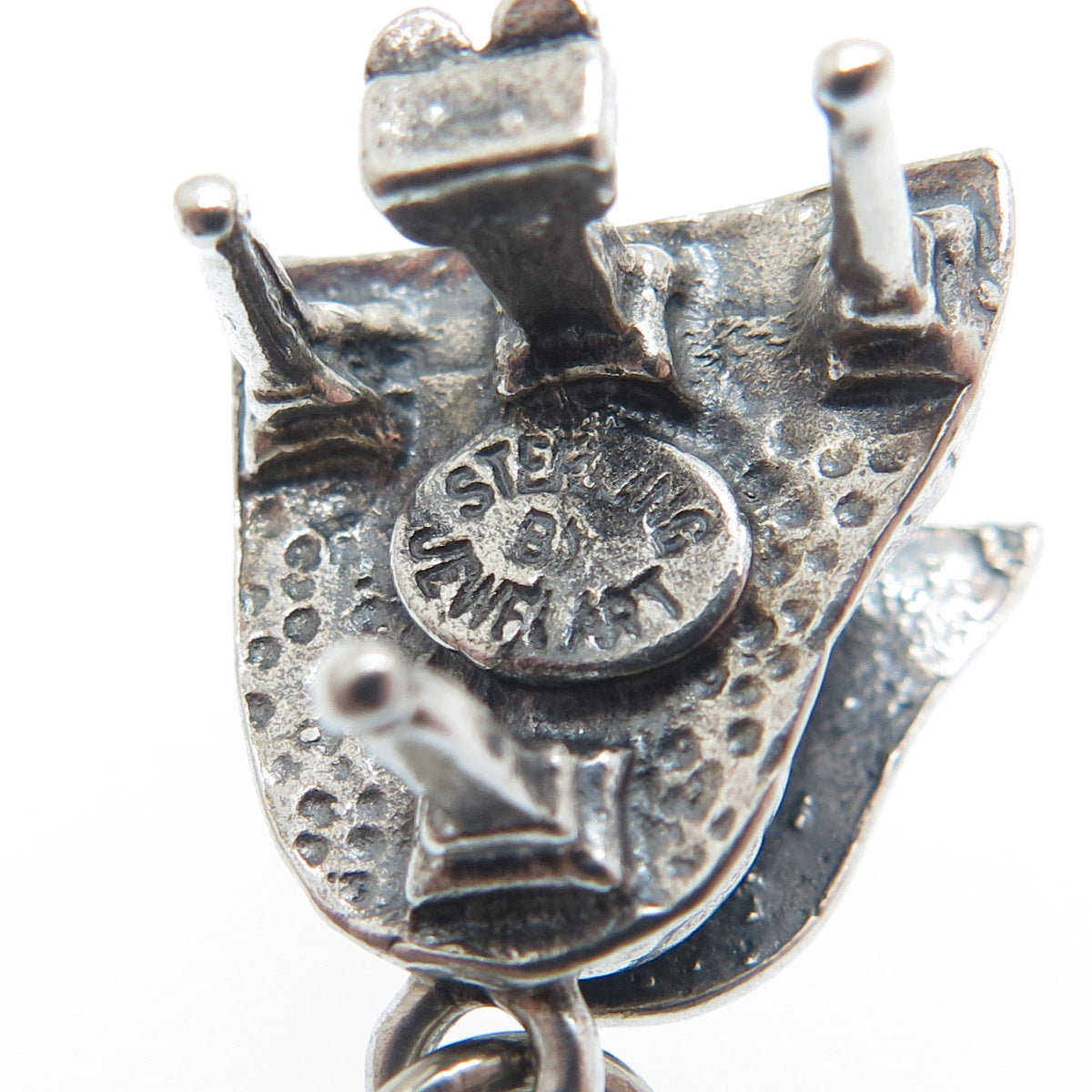 JEWELART Sterling Silver Vintage Grand Piano Locket Minimalist 3D Charm Pendant