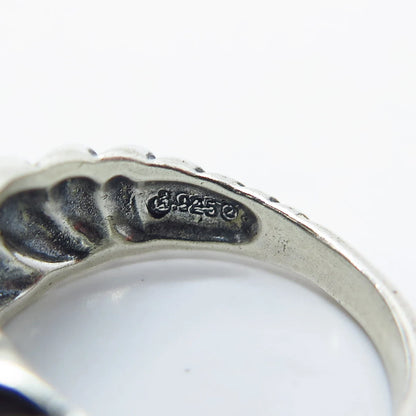 925 Sterling Silver Vintage Carolyn Pollack Ribbed Ring Size 6.25