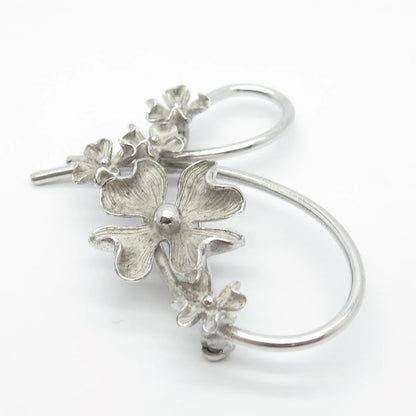 925 Sterling Silver Vintage Beau Floral Pin Brooch