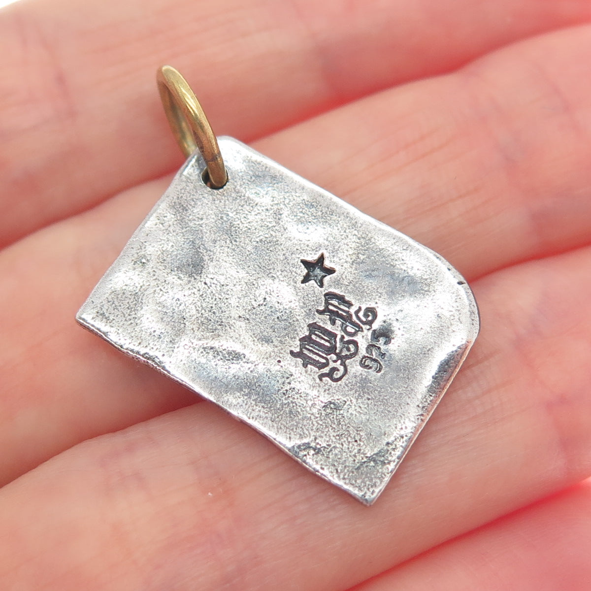 WAXING POETIC Sterling Silver 2-Tone Vintage Dream Come True Hammered Pendant