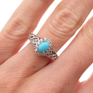 Chuck Clemency 925 Sterling Real Sleeping Beauty Turquoise Topaz Ring Size 5.25