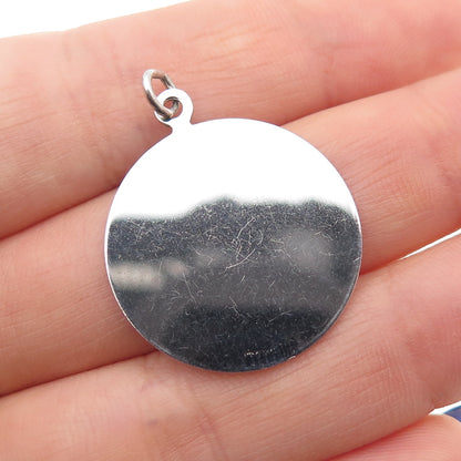 925 Sterling Silver Vintage Engraved Maid of Honor Charm Pendant