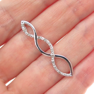 CHARLES WINSTON 925 Sterling Silver Real Diamond Infinity Slide Pendant