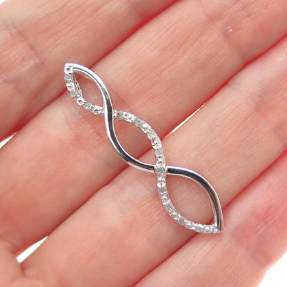 CHARLES WINSTON 925 Sterling Silver Real Diamond Infinity Slide Pendant