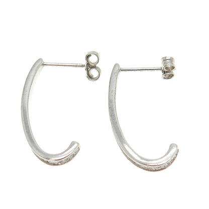 925 Sterling Silver Round-Cut C Z Diamond-Illusion Claw Earrings