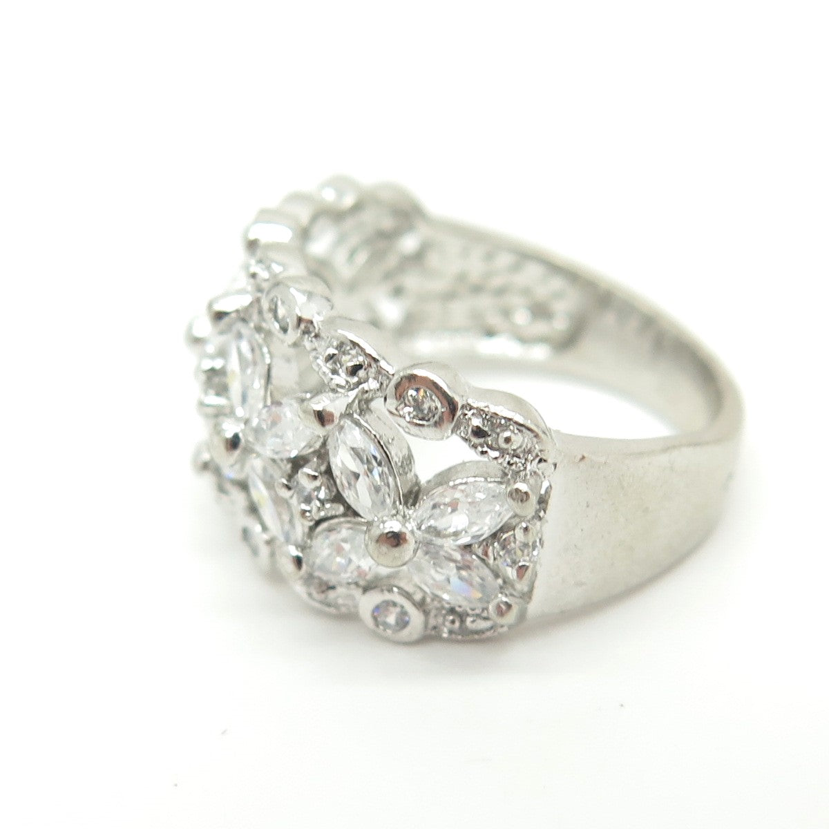 925 Sterling Silver Multi-C Z Ring Size 6.5