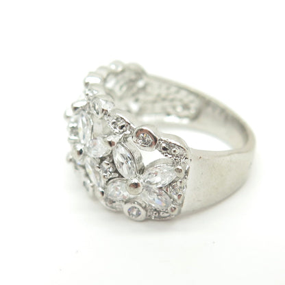 925 Sterling Silver Multi-C Z Ring Size 6.5