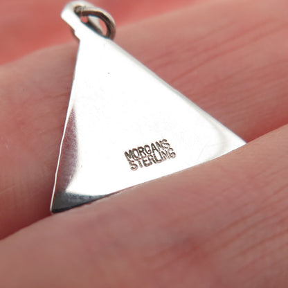 MORGANS 925 Sterling Silver Vintage Job's Daughters Mini Charm Pendant