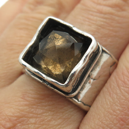 SILPADA 925 Sterling Silver Vintage Real Smoky Quartz Ring Size 10.5