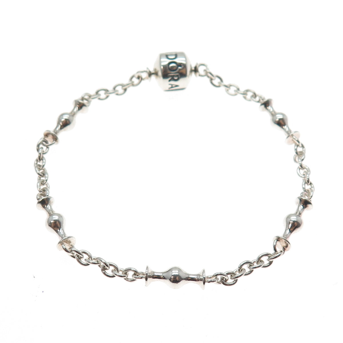 PANDORA 925 Sterling Silver Station Clip Capture Bracelet 7"
